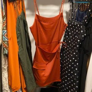 Burnt Orange Satin Romper